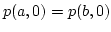 $ p(a,0)=p(b,0)$